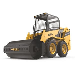 BULL skid steer loader fitted with a drum roller