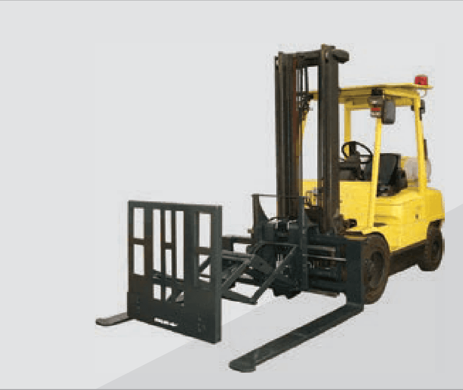 Fork positioner with load pusher