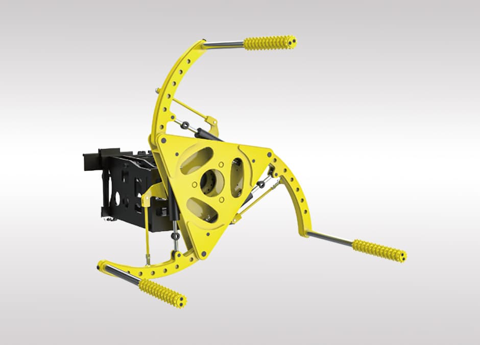 Forklift tyre clamp with rotation